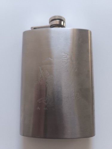 Kidney shaped pewter flask - shaped,