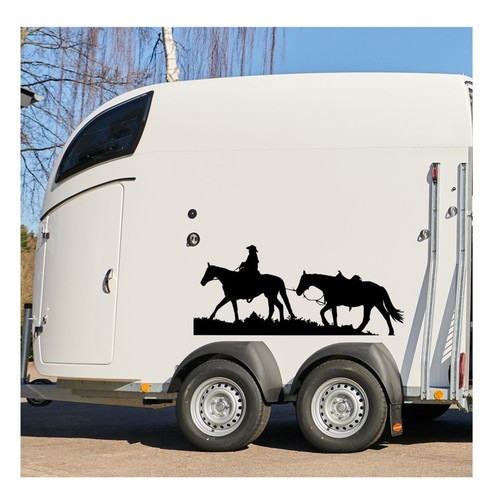 Sticker cowboy horse trailer - horse,