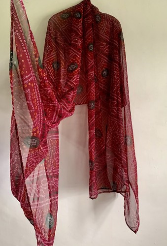 Red abstract print sequins - abstract,