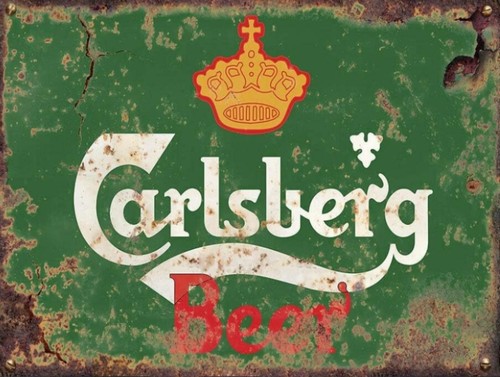 Carlsberg signs metal plaque - signs,