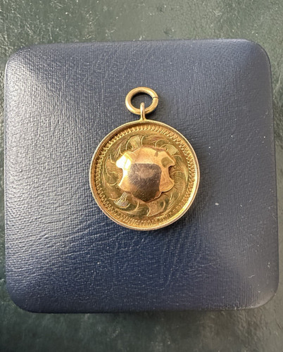 Antique 9ct gold medallion fob - antique,