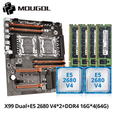 X99 Dual CPU Gaming Motherboard Set Lntel Xeon E5 2680 V4&DDR4 64GB (4*16GB) LGA