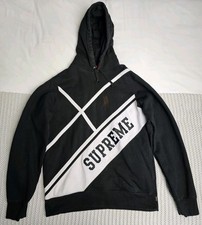 Supreme Diagonal Logo Black Hoodie Size Medium