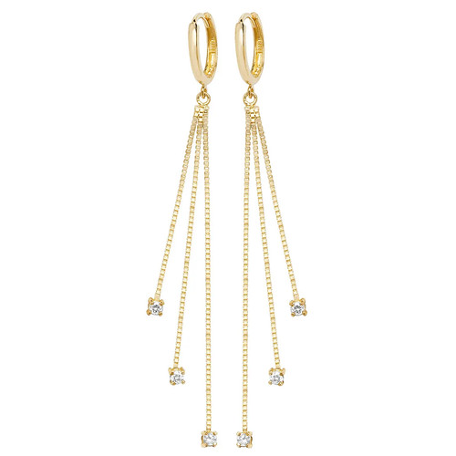 Drop earrings 9ct - 9ct, yellow