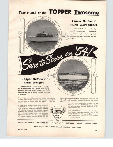 1954 paper topper boat - 1954, co