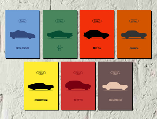Poster ford silhouettes a4 - ford,