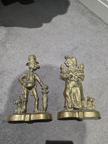 Victorian pair brass door - of,