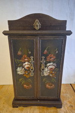 Vintage Records Wall Hand Painted Cabinet With Doors Spanish/French Style