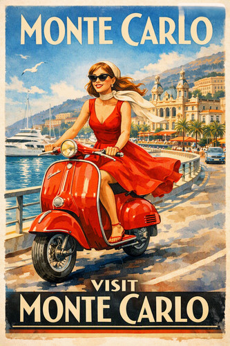 Classic vespa scooter poster - vespa,