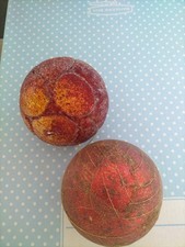 2 large red and gold shimmer