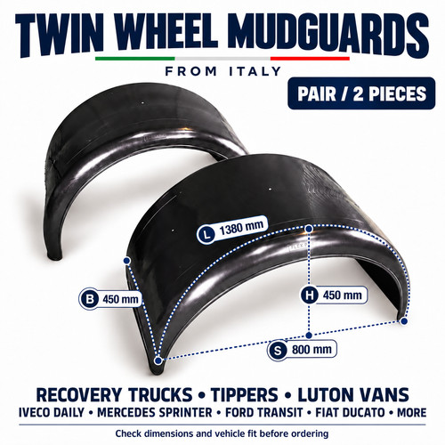 Twin wheel mudguards transit - twin,