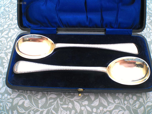 Antique serving spoons silver - antique,