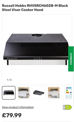 Abode visor cooker hood - hood, black