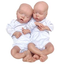 Twin Silicone Reborn Doll Lifelike Baby Girl Toy Handmade Kids & Collectors Gift
