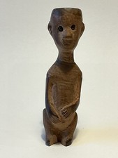 ANTIQUE ZULU WOODEN FIGURE DOLL, SOUTH AFRICAN TRIBAL ART, CARVED, WOOD CARVING 