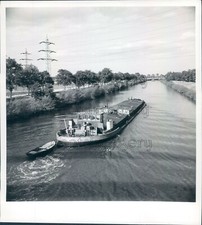 Press Photo Barge on Wesel Datteln Canal Rhine River Germany