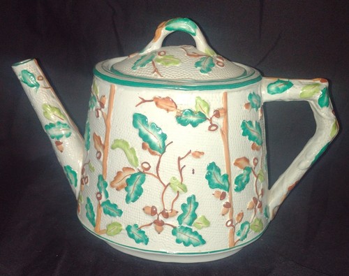 Antique majolica teapot c1880 - antique,