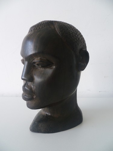 Vintage carved hardwood bust - vintage,