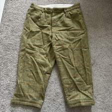 Vintage Tweed Breeks W34 L20 Green Wool Hunting Fishing Pants Made In UK - Worn