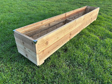 Wooden garden planter - wooden, long