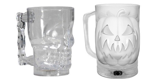 Led skull pumpkin plastic - pumpkin,