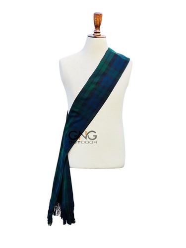 Ladies black watch tartan sash - tartan,