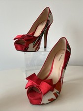Bellissimo Red Floral Peep-toe