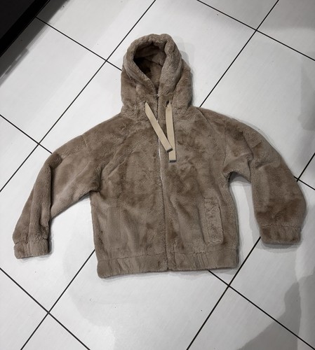 Faux fur brown coat with - faux,