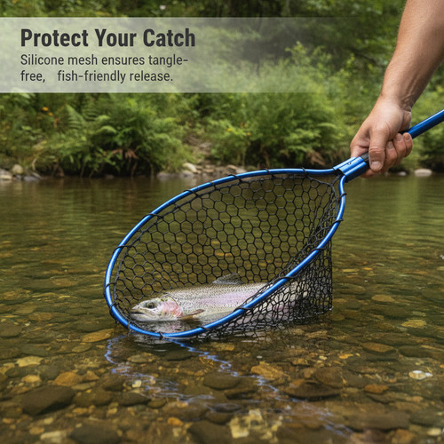 Folding fishing landing - folding, net