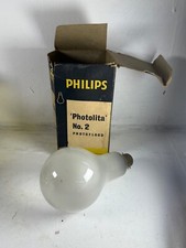 Philips Photolita No.2 500w 240v Photographic Lamp Photoflood Bulb Pearl BC E27