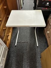 Mobility Over Bed Table White Plastic Top Metal Coated Frame Height Adjustable 