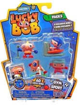 New Sealed Lucky Bob Mini Figure Series 1 Gym 5-Pack [2 Bobs!]