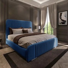 Ottoman Bed Plush Velvet Divan Gas Lift Storage Double & King Size Bed Frame