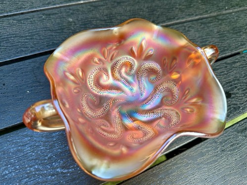 Amber carnival glass - carnival,