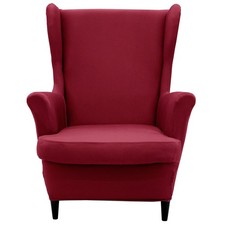 2Pcs Stretch Wing Back Slipcover Armchair Wingback Chair Cover Protector Home