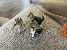 1950s Miniature Collie Dog Family Marked Foreign Father-mother-pup