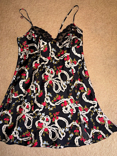 Women black satin - m,