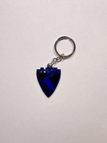 Blue prancing moose key chain - blue,