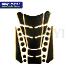 Motorcycle Oil Gas Fuel Tank Pad Protector Sticker Grip Guard Decals Chrome Gold