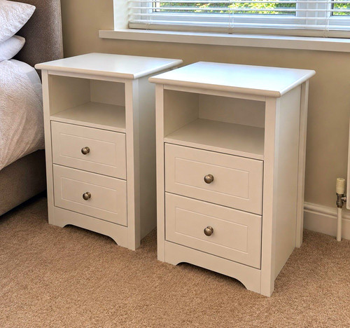 White bedside tables - white, –