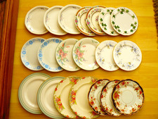 20 xVINTAGE MISMATCHED SIDE/TEA/BREAD PLATES JOB LOT WEDDING BULK CROCKERY