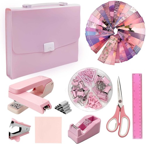 Pack pink office supplies - 10,