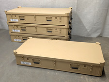 British Army Lockable Aluminium Equipment Flight Storage Wheeled Case Box Desert
