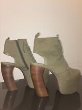 Stunning Leather Lita Khaki boots by Jeffrey Cambell UK size 7
