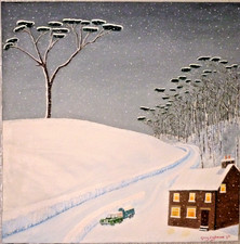 Northern Art Oil Painting Direct from Artist Gary Cashmore."First Snow" 16"x16"