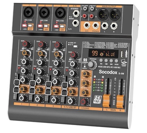 Channel audio mixer with - 5,