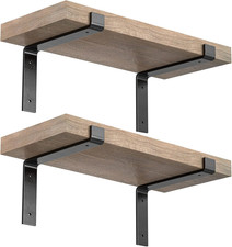 Future Way 10 Inch Wall Shelf Brackets (Match 9.25" Board) 4PCS, Heavy Duty Blac