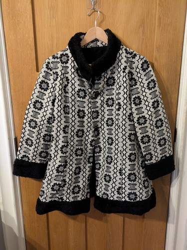 Vintage tapestry swing coat - vintage, m