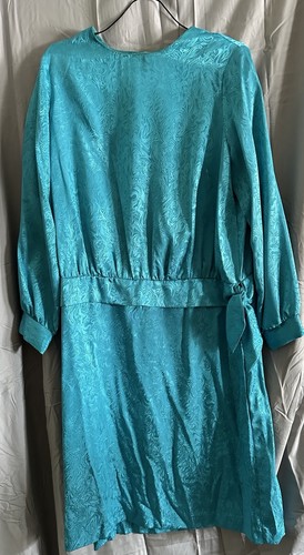 Vintage 1980 dress teal - vintage,
