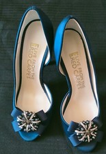 E! Live From the Red Carpet Size 6.5  blue Satin Sandals  Women's Shoes formal 